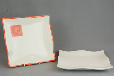 Ceramiche Arti-C Sushi Wavy Plate 18cm Square (Carton Of 6)
