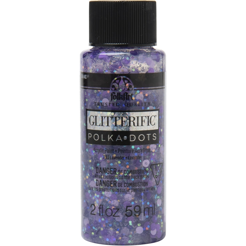 Lavender Folkart Glitterific Polka Dots - 2oz