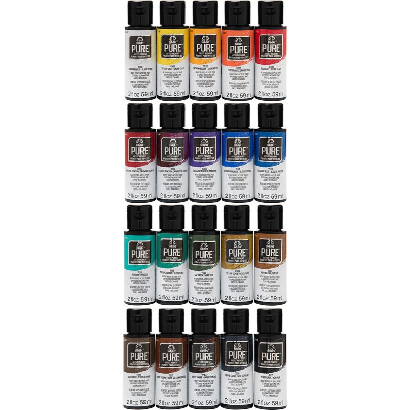 20 Colour Pigment 2oz Folkart Assortment