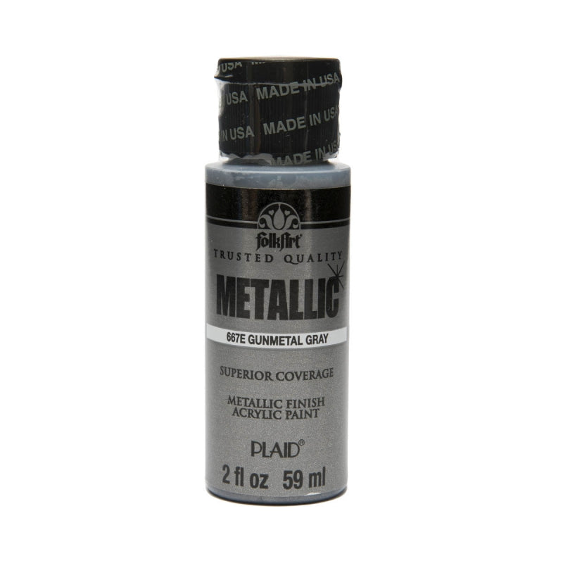 Gunmetal Gray Metallic Folkart 2oz