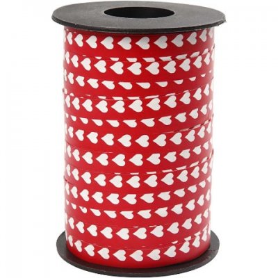 Creativ Curling Ribbon - Red White Herring Bone