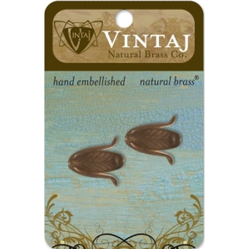 Vintaj Natural Brass Co. 18x14mm Magnolia Leaf Bead Cap
