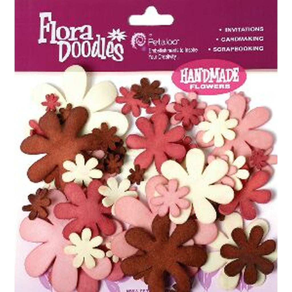 Petaloo Foam Flowers - Cream Brown Pink Red