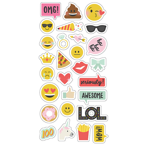 Simple Stories 6x12 Chipboard Emoji Love
