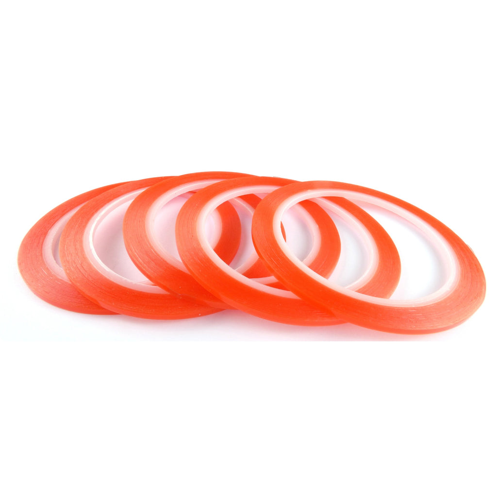 Phoenix 3mm X 10 Metre - 5 Rolls Of Sticky Red Double Sided Tape