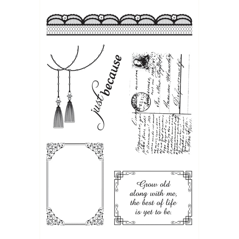 Artdeco Creations 4x6"stamp Set-magnolia Lace