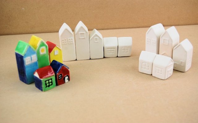 Miniature House Set (Carton Of 3) Sets Of 5