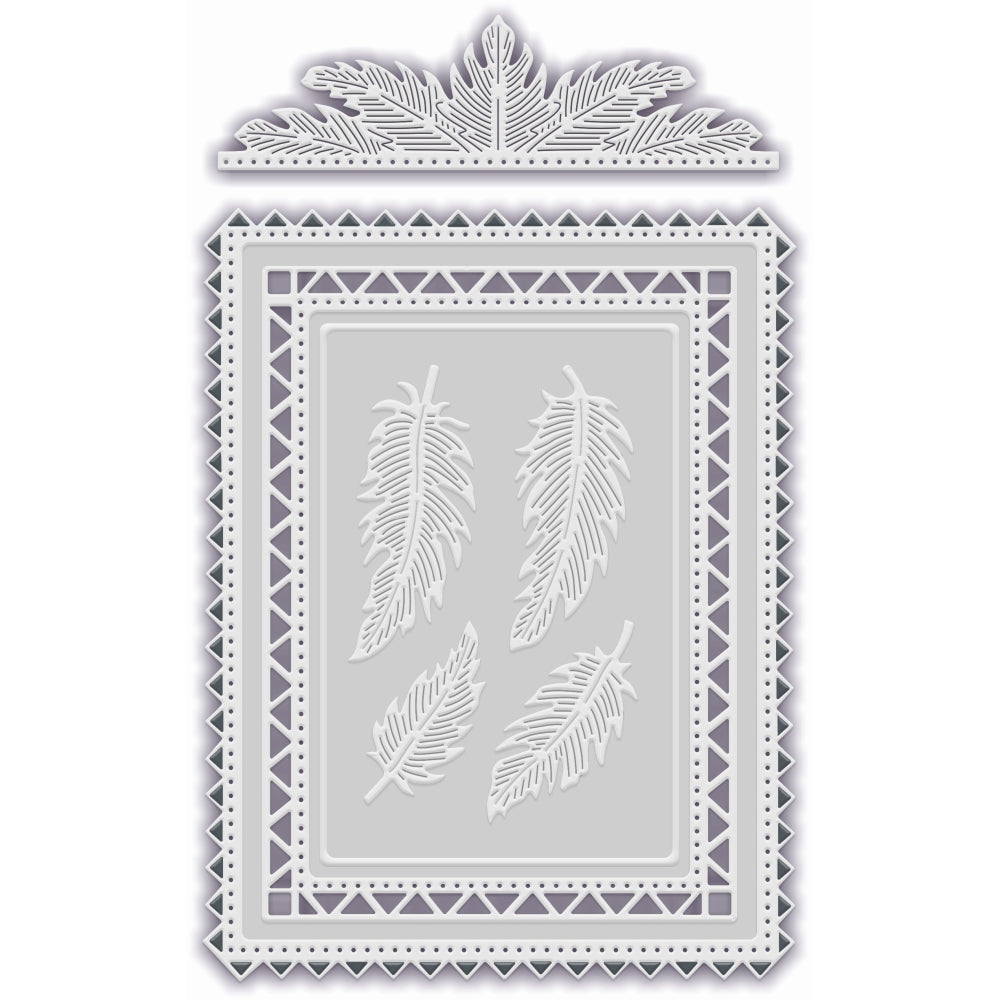 Sue Dix Frame Set Borders And Feathers Sweet Dixie Cutting Die