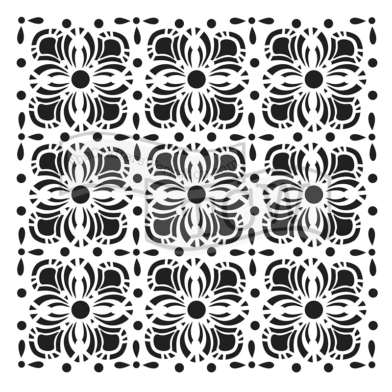 The Crafters Workshop 6x6 Stencil Flower Tiles