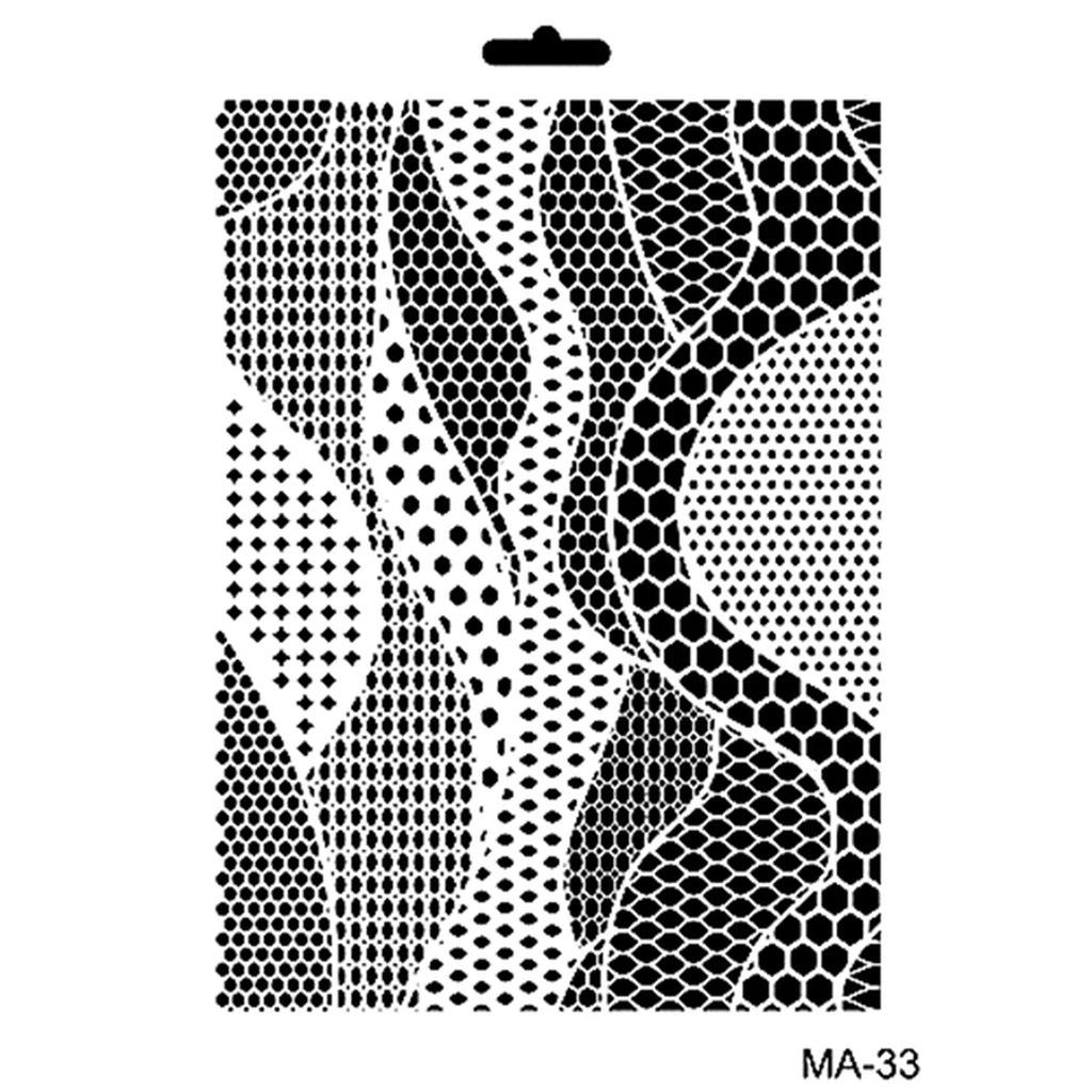 Cadence 21x 29 Mix Media Stencil - Multi Waves