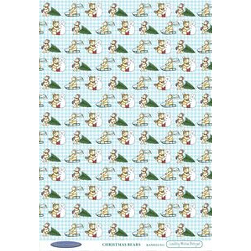 Lindsay Mason Xmas Bears Cardstock Pack Of 10 Sheets