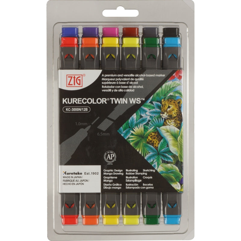 Kuretake Zig Kurecolor Twin Ws X12 Nat Set12 Colour Set - Natural Colour