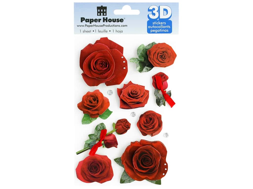 Paper House Productions Roses - Sticker - 3d