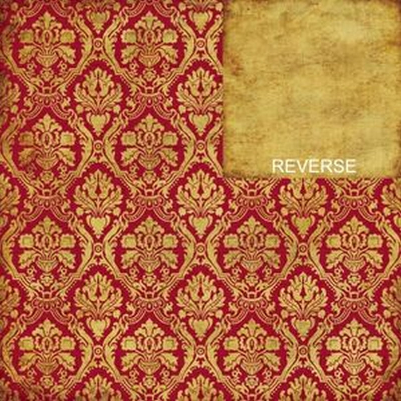 Teresa Collins Designs 12x12 - Noel Red Damask Packs Of 10 Sheets