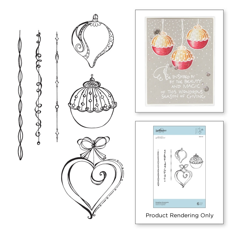 Spellbinders Dangling Ornaments Cling Rubber Stamps