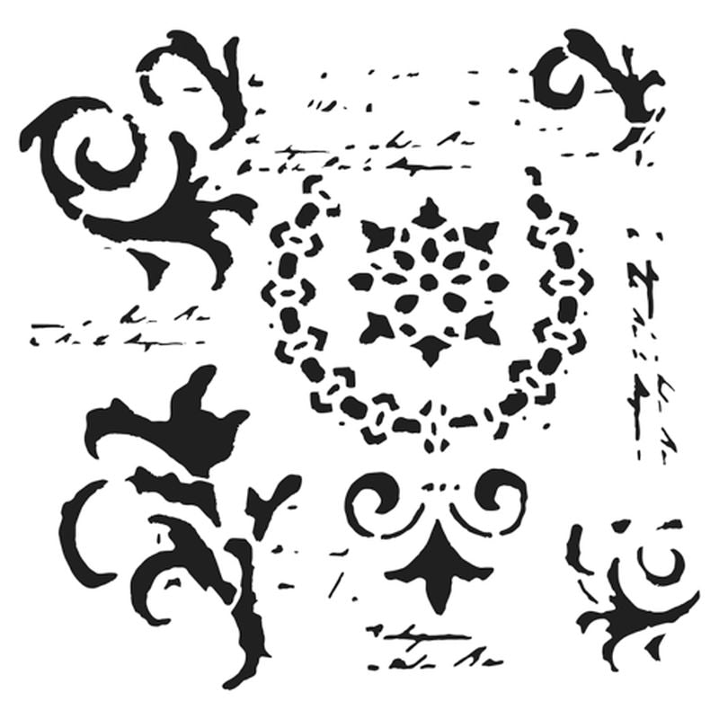 The Crafters Workshop 12x12 Stencil Vintage Scrolls