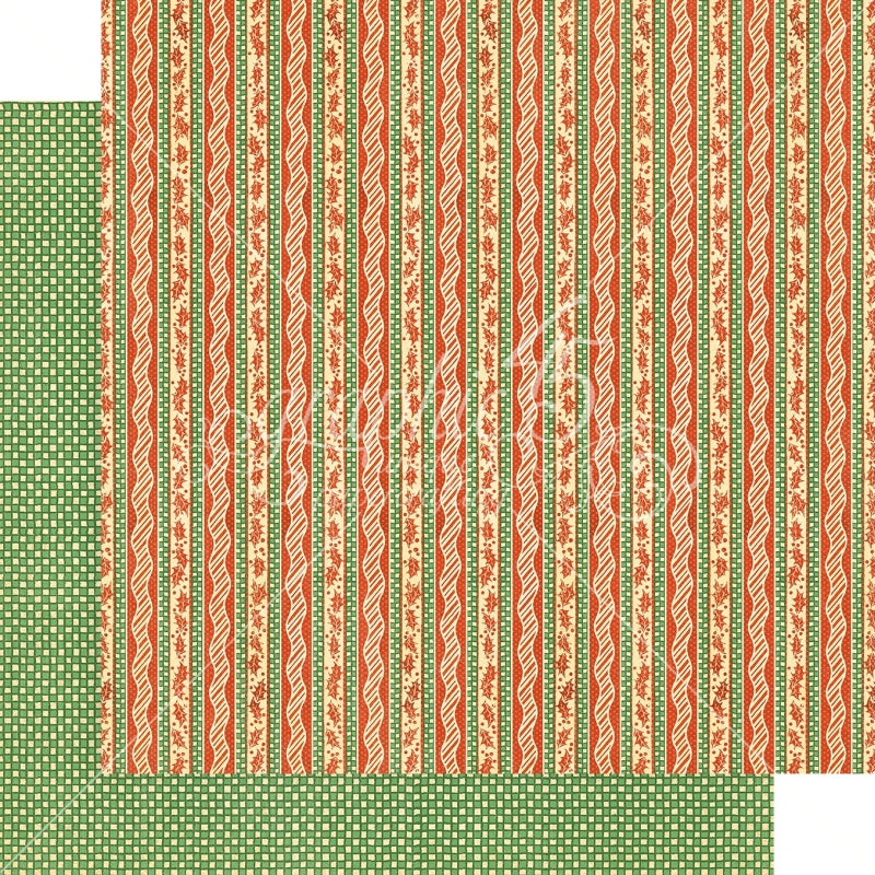 Graphic 45 Candy Cane Ribbons 12x12 Paper Packs Of 5 Sheets