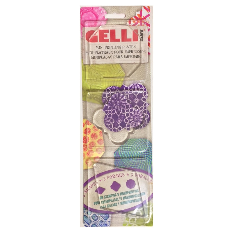 Gelli Arts Mini Printing Plates Set Octagon, Diamond & Quatrefoil