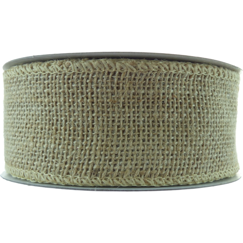 Wired Rustic Hessian Ribbon 50mm X 9.1m Natural No.02