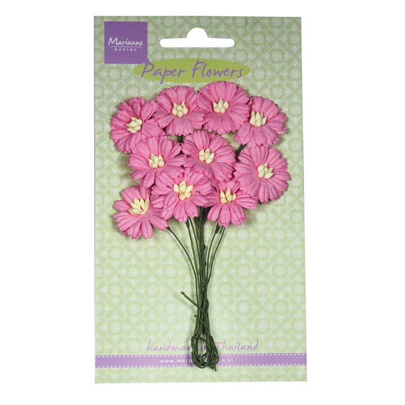 Marianne Design Daisies - Bright Pink Flower Embellishments
