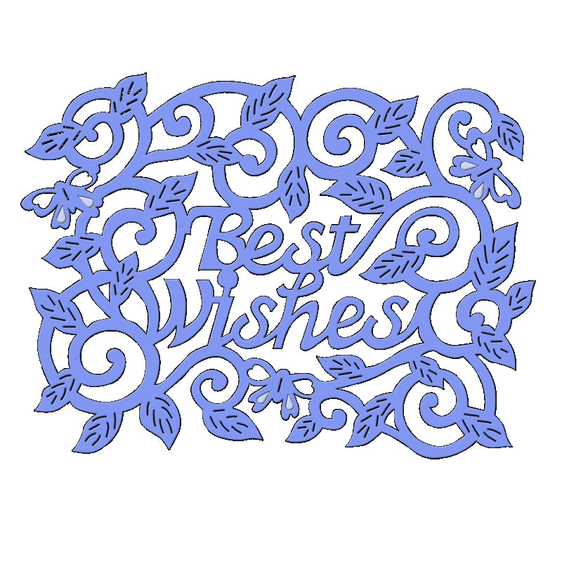 Sue Dix Best Wishes Swirls Leaves Sweet Dixie Cutting Die