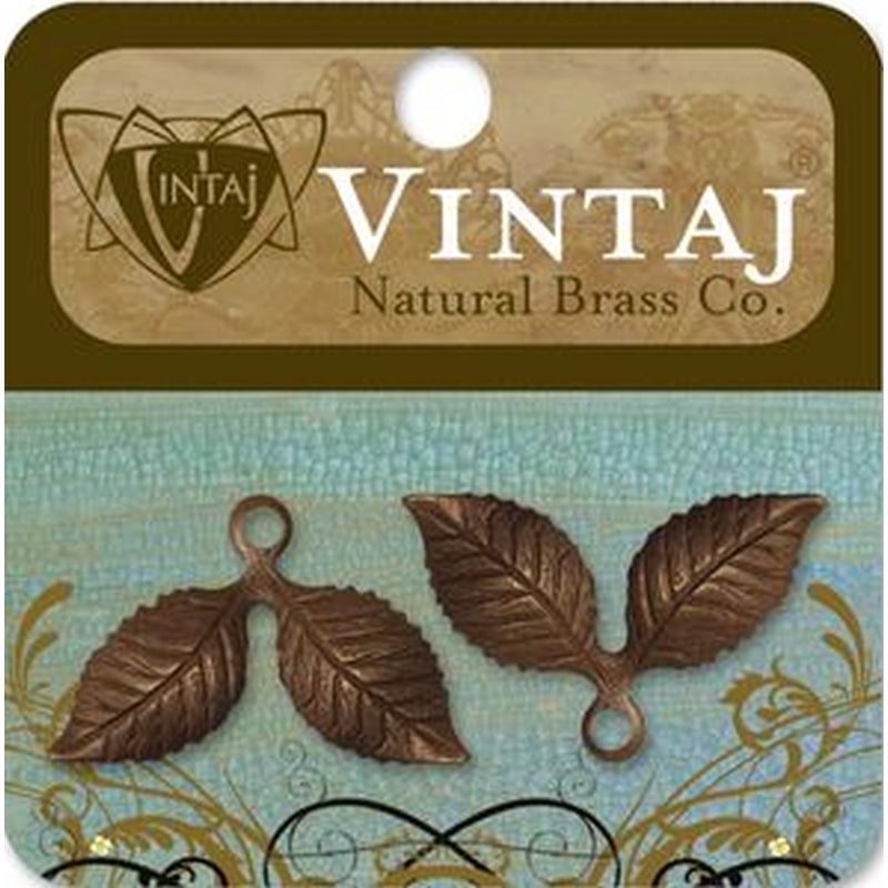 Vintaj Natural Brass Co. 17 X 26mm Cherry Leaf