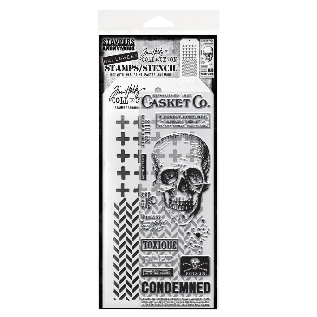 Tim Holtz Mixed-Media Stamps & Stencil Set #48