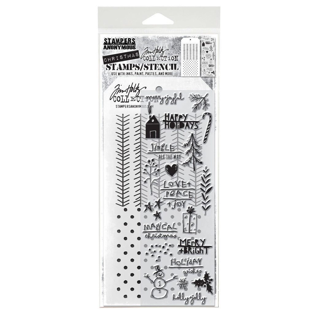 Tim Holtz Mixed-Media Stamps & Stencil Set #36