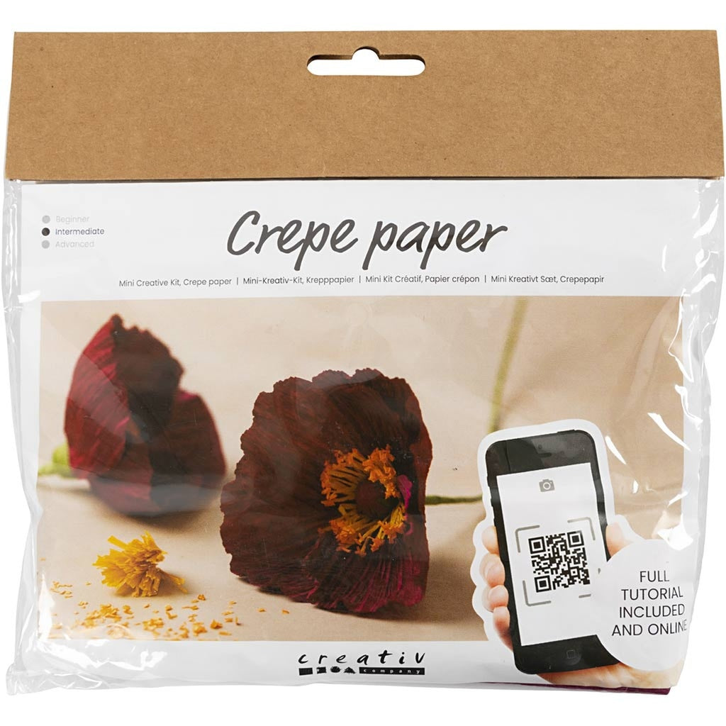 Creativ Mini Craft Kit Crepe Paper Poppies Crepe Ratio 180 percent 105 G
