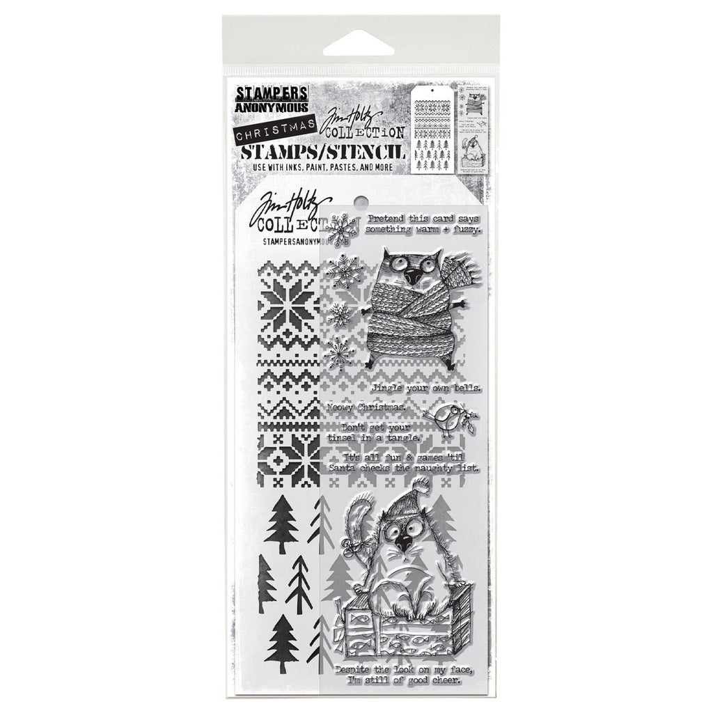 Tim Holtz Mixed-Media Stamps & Stencil Set #34