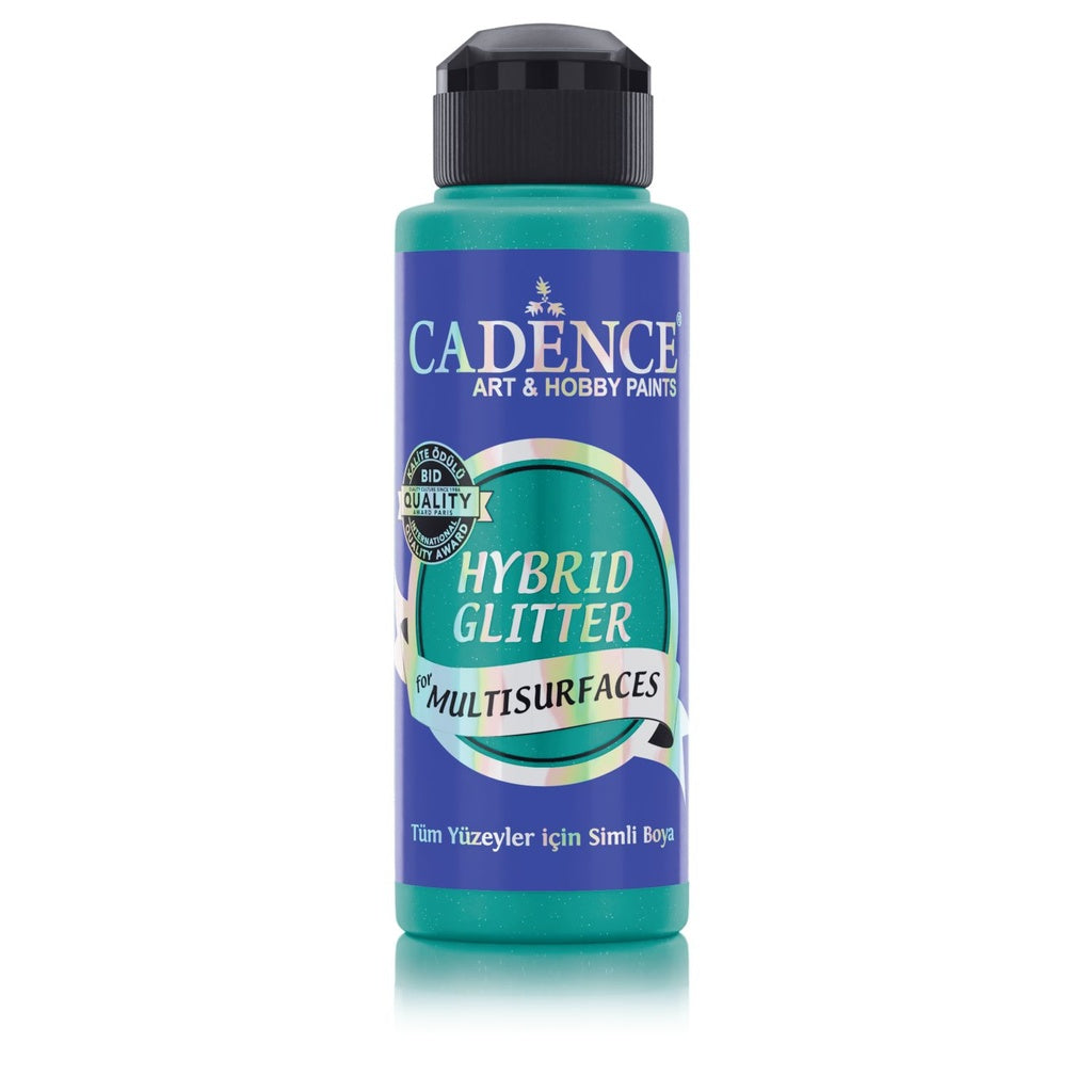 Cadence Hybrid Glitter Paint - Mint Green + Silver Glitter (120 ml)