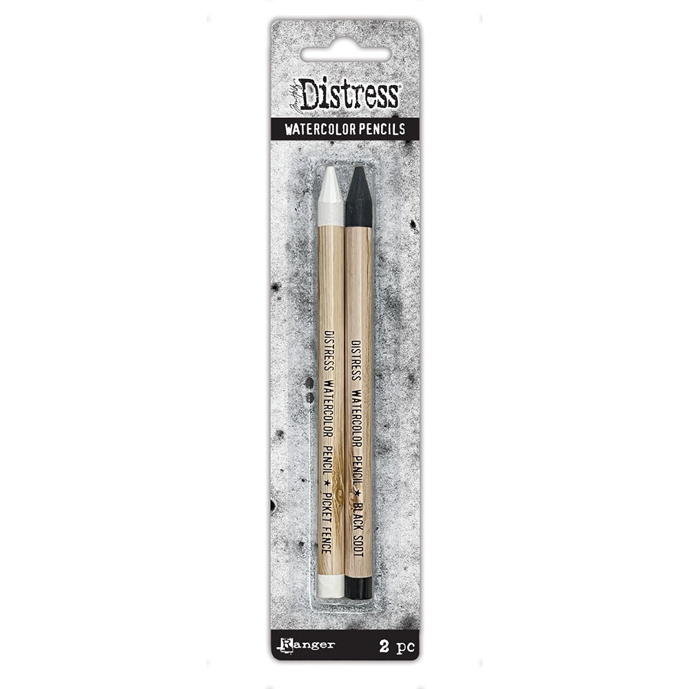 Tim Holtz - Distress - Watercolour Pencils black and white 2 pack