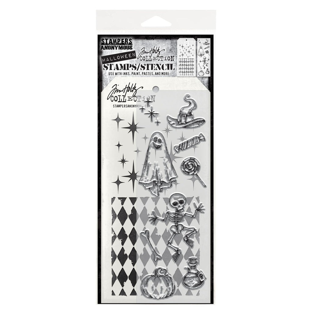 Tim Holtz Mixed-Media Stamps & Stencil Set #45