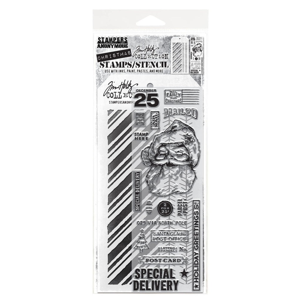 Tim Holtz Mixed-Media Stamps & Stencil Set #54