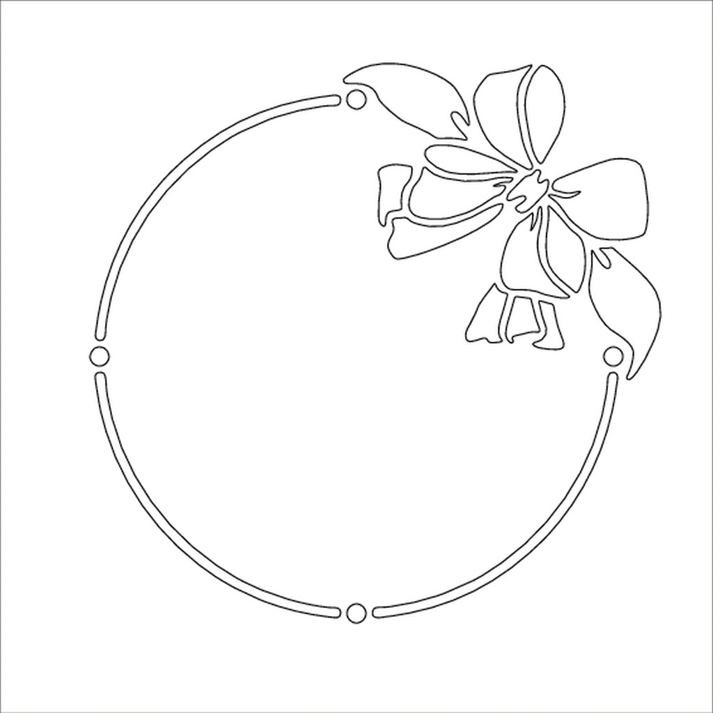 Card-io Round Bow Frame 6" Square Majemask Stencil