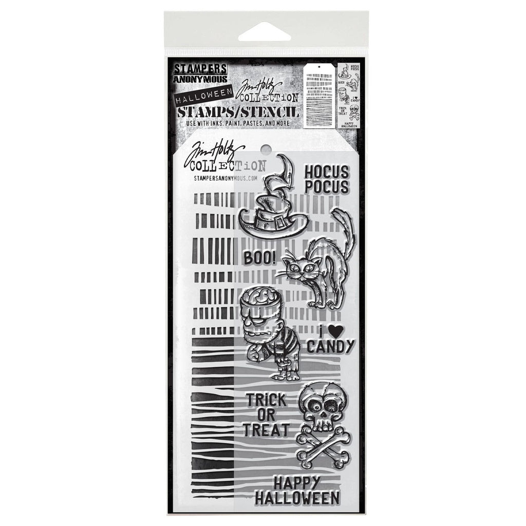 Tim Holtz Mixed-Media Stamps & Stencil Set: MIXED MEDIA SET #30