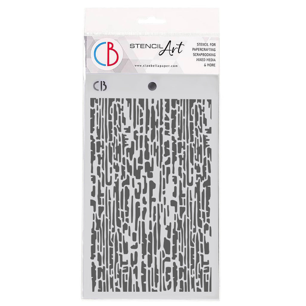 Ciao Bella Texture Stencil 5" X 8" - Birch Wood