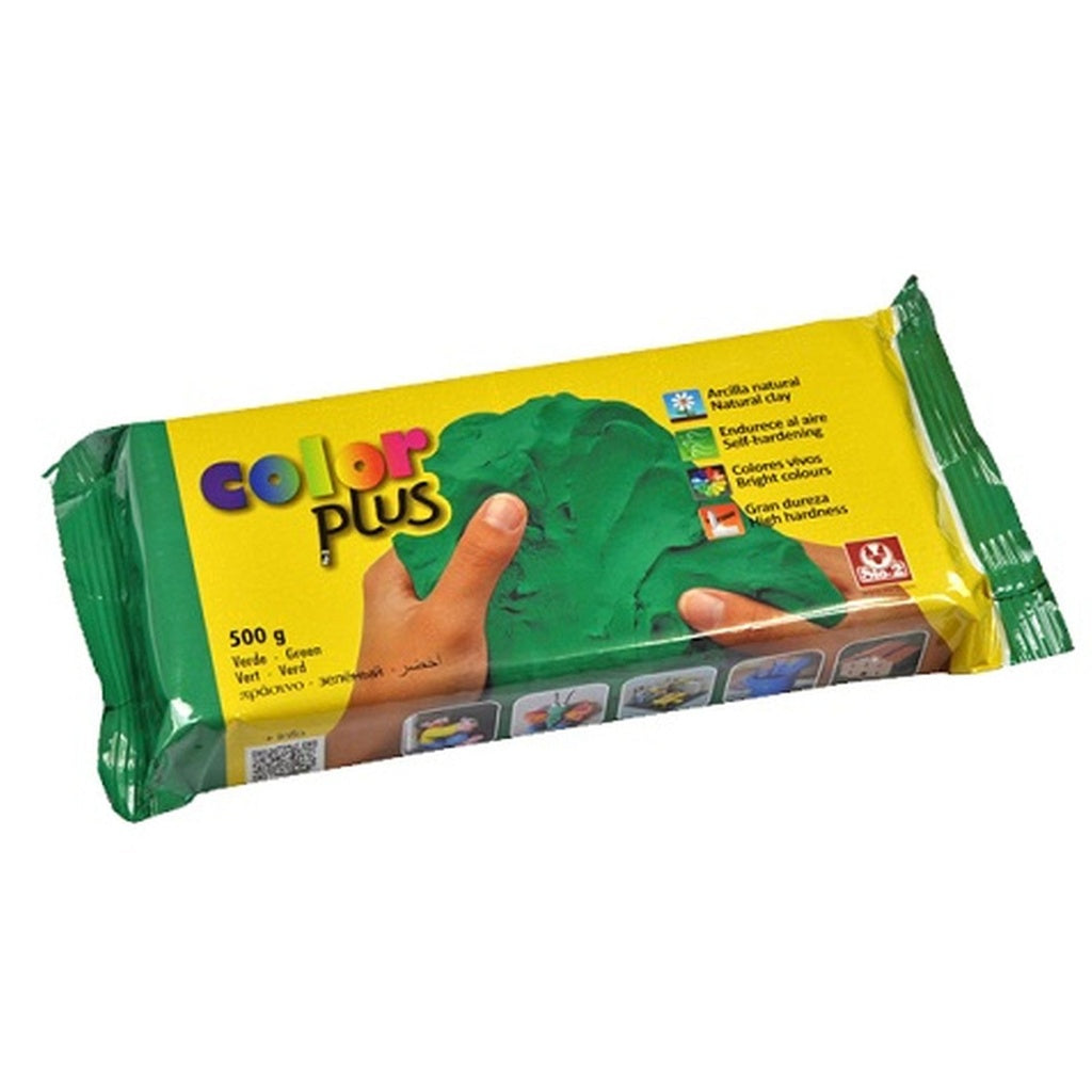 COLORPLUS 500g Green Coloured Natural Self-hardening Clay