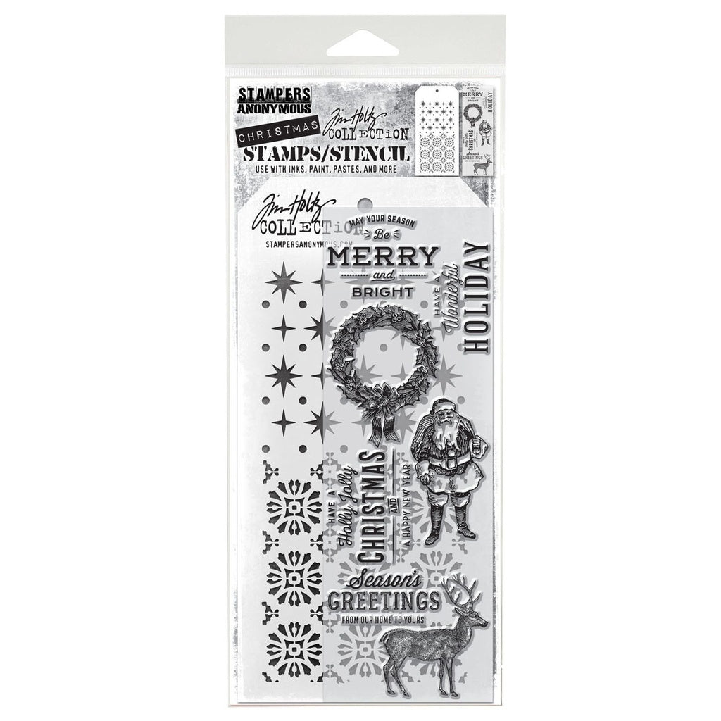 Tim Holtz Mixed-Media Stamps & Stencil Set #35