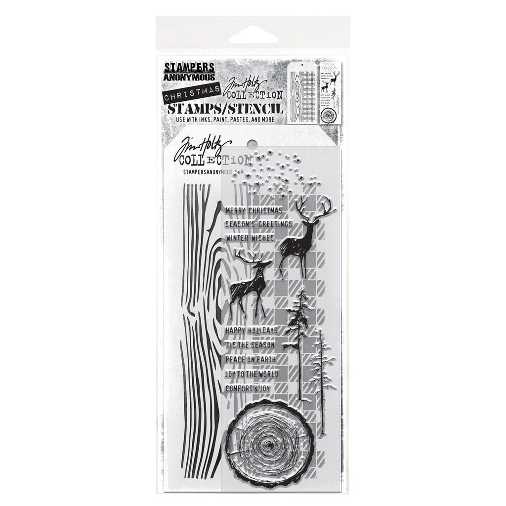 Tim Holtz Mixed-Media Stamps & Stencil Set #57