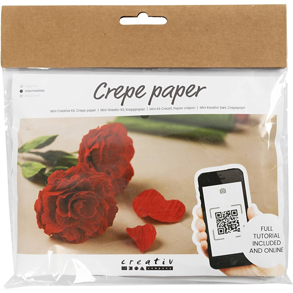 Creativ Mini Craft Kit Crepe Paper Roses Crepe Ratio 180 percent 105 G