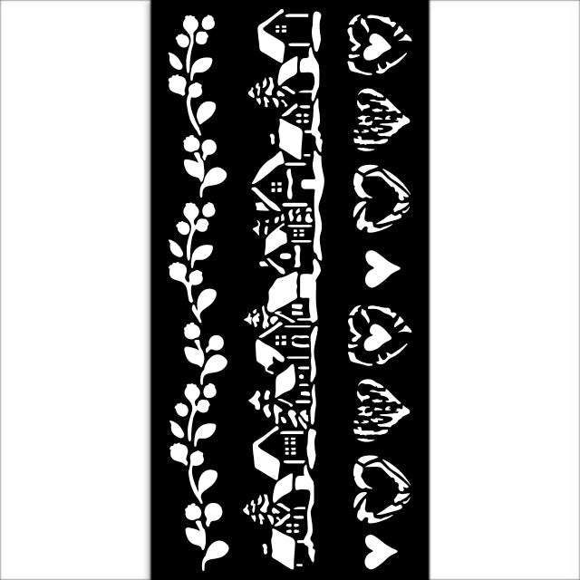 Stamperia - The Owl's House - 3 Stripes Stencil (12cmX25cm)   