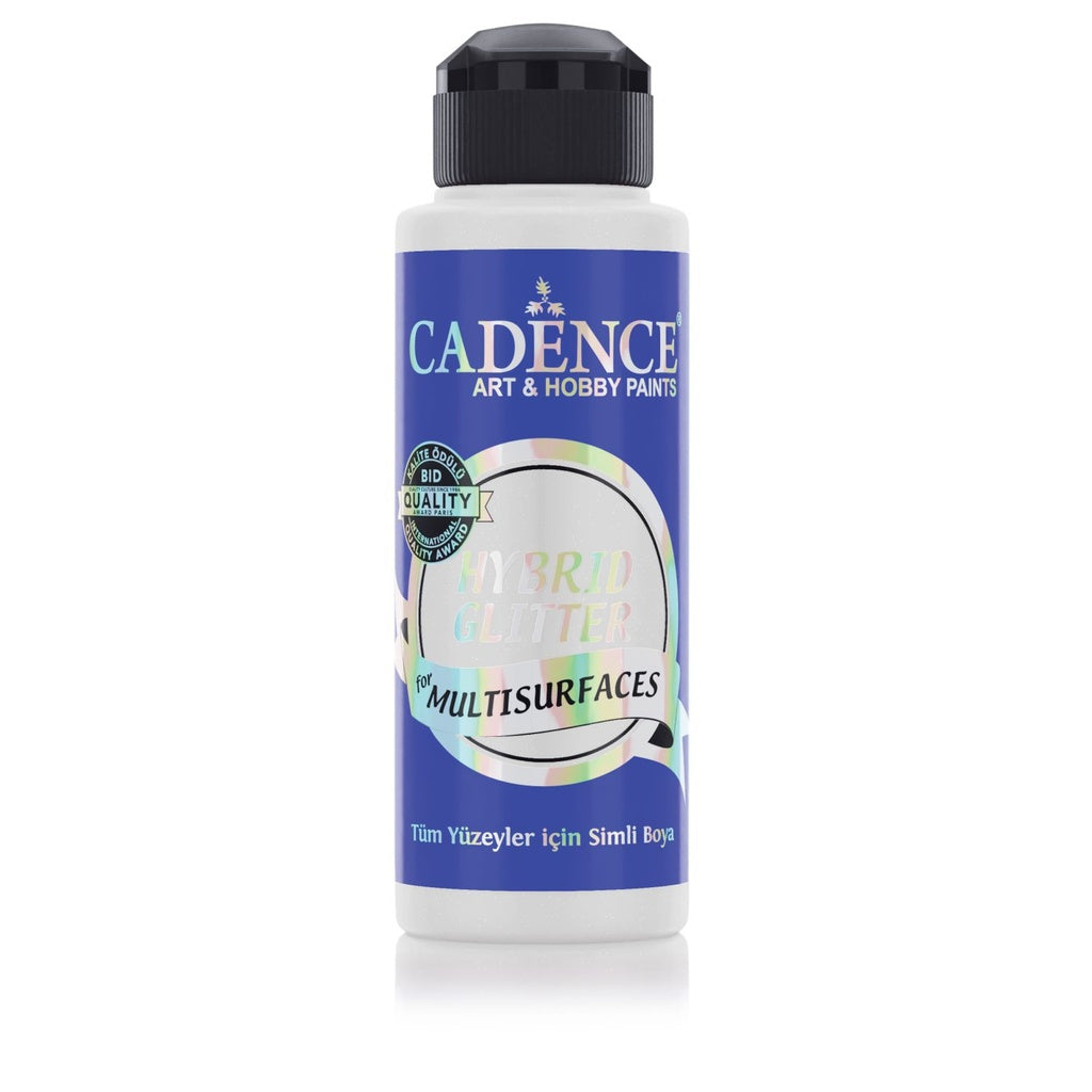 Cadence Hybrid Glitter Paint - White + Silver Glitter (120 ml)