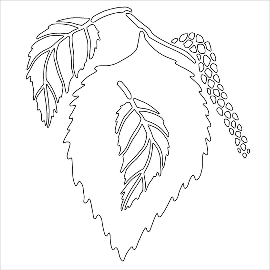Card-io Birch Leaf 6" Square Majemask Stencil