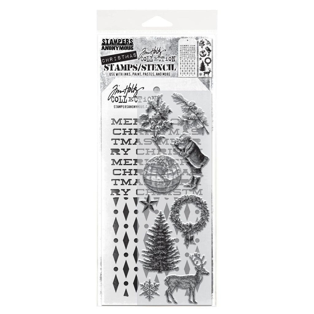 Tim Holtz Mixed-Media Stamps & Stencil Set #52