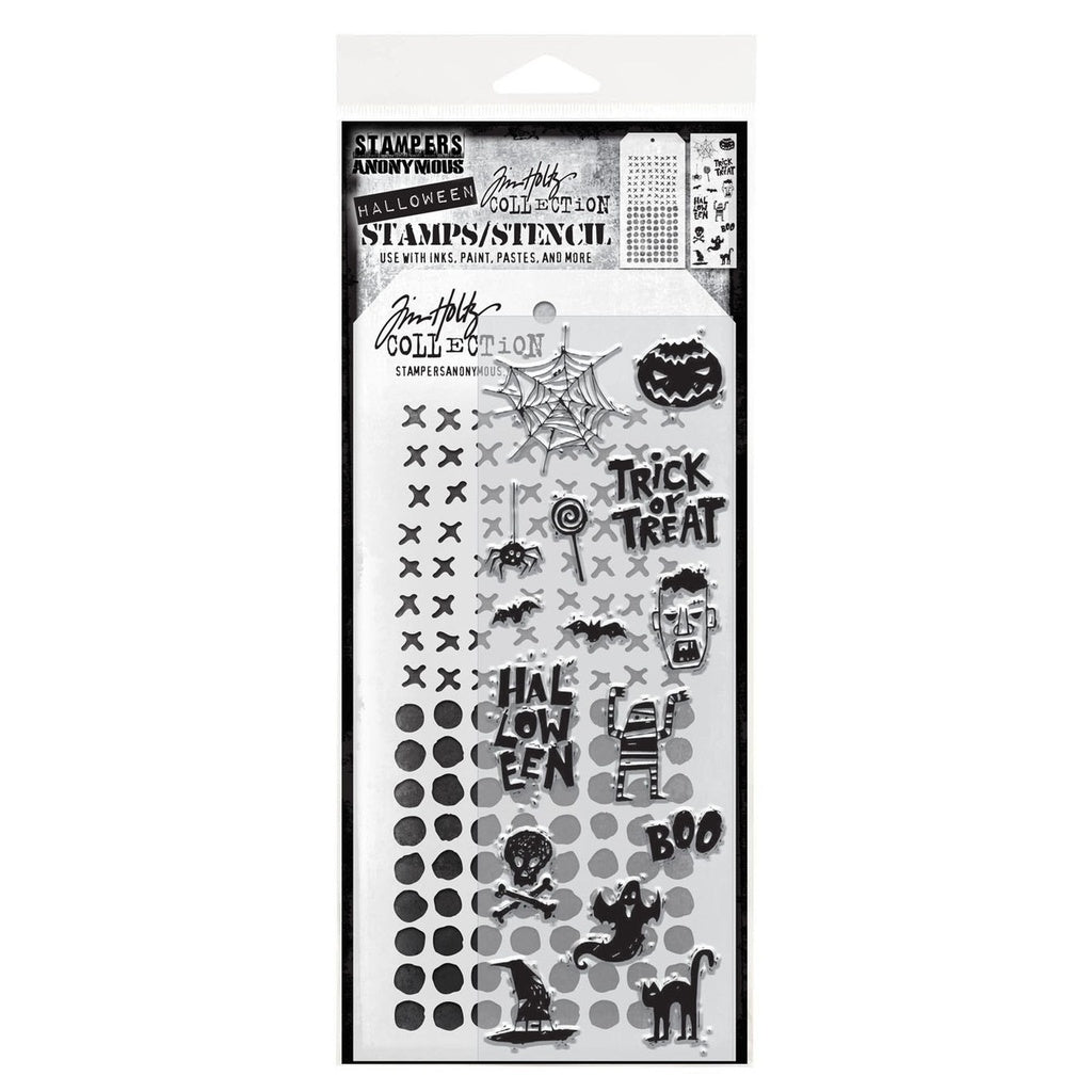 Tim Holtz Mixed-Media Stamps & Stencil Set #47