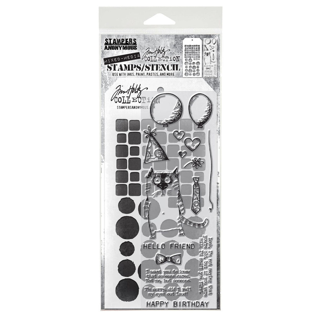 Tim Holtz Mixed-Media Stamps & Stencil Set #9