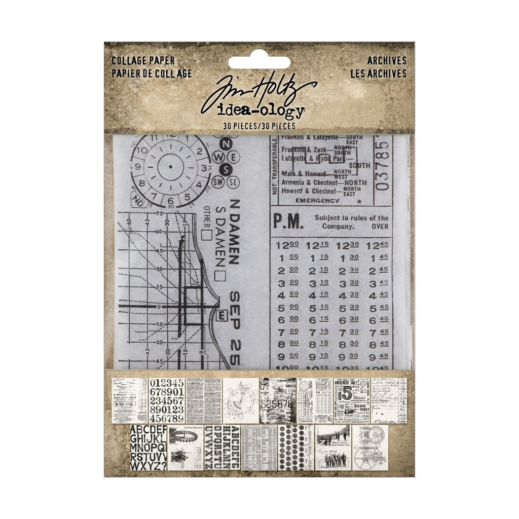 Tim Holtz Idea-ology Collage Paper Archives 