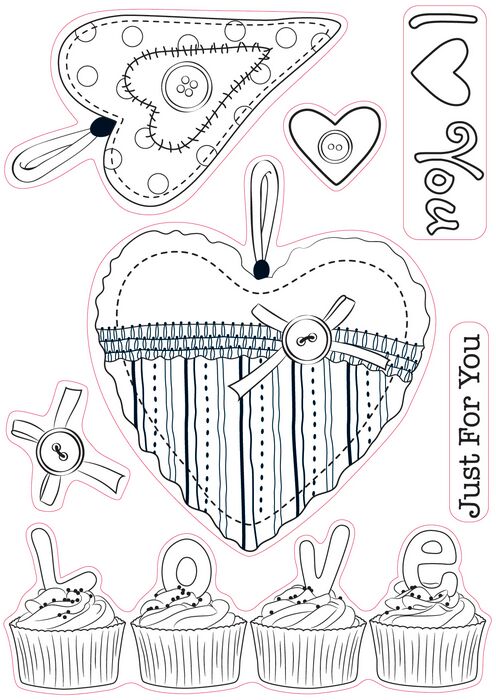 A6 Love Cupcakes Clear Stamps  
